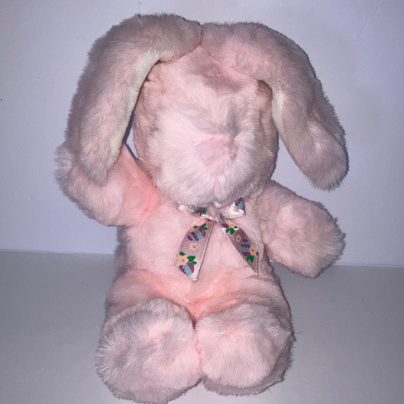 Pink Plush Bunny Toy 10” with Easter Egg Bow - Picture 1 of 6